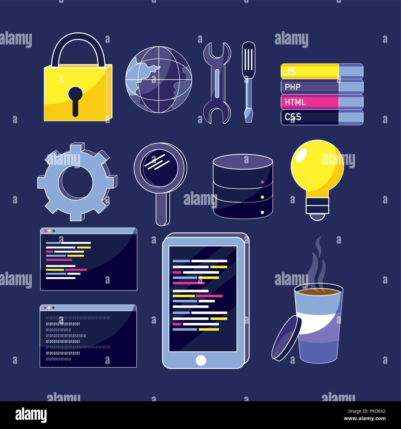 Set of program codes icons Stock Vector Image & Art - Alamy
