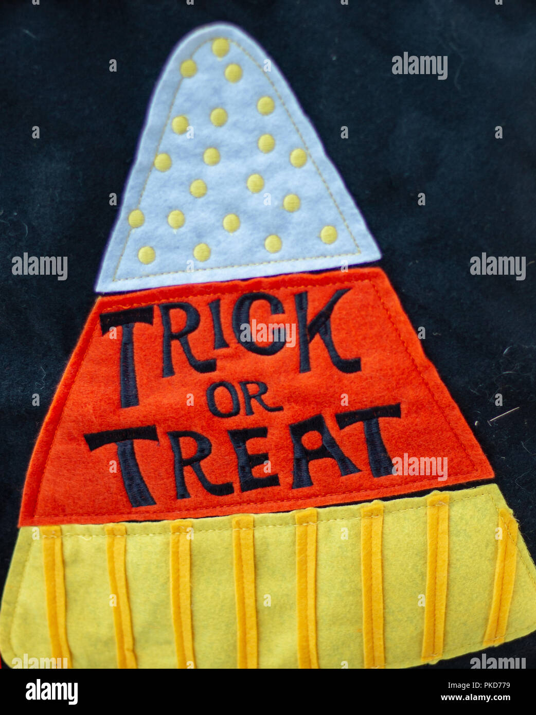 it's halloween time . trick or treat on a sign. Stock Photo