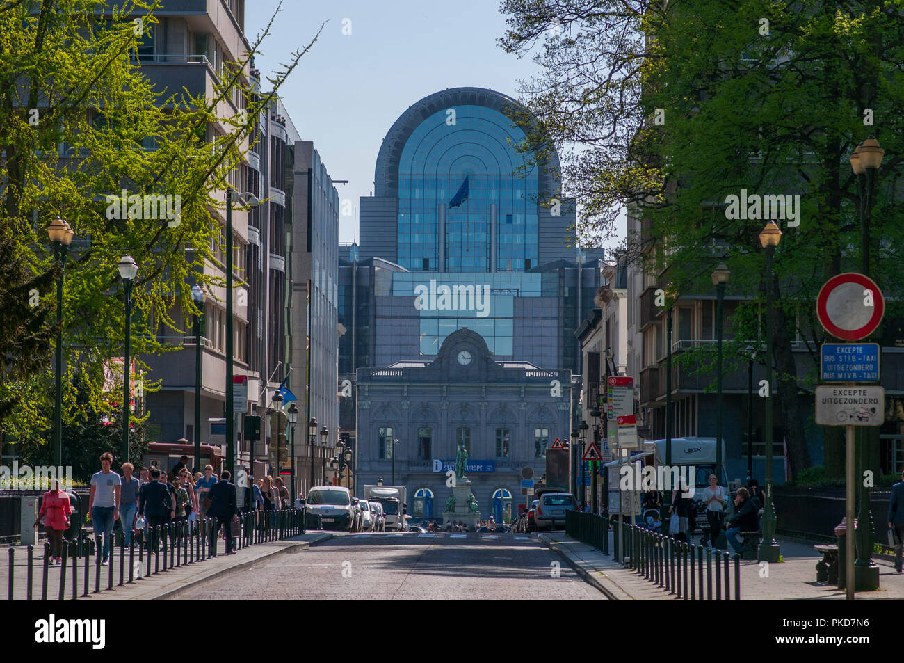 Brussels Government Office (Espace Léopold) European Parliament buildings. Belgium, May 2018 Stock Photo