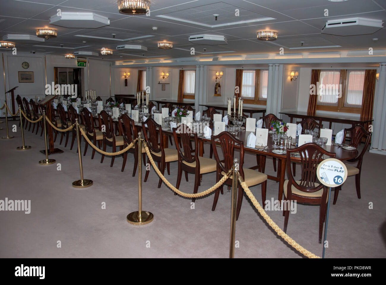 The State Banqueting Room Her Majestys Yacht Britannia Leith Edinburgh Scotland UK the splendid