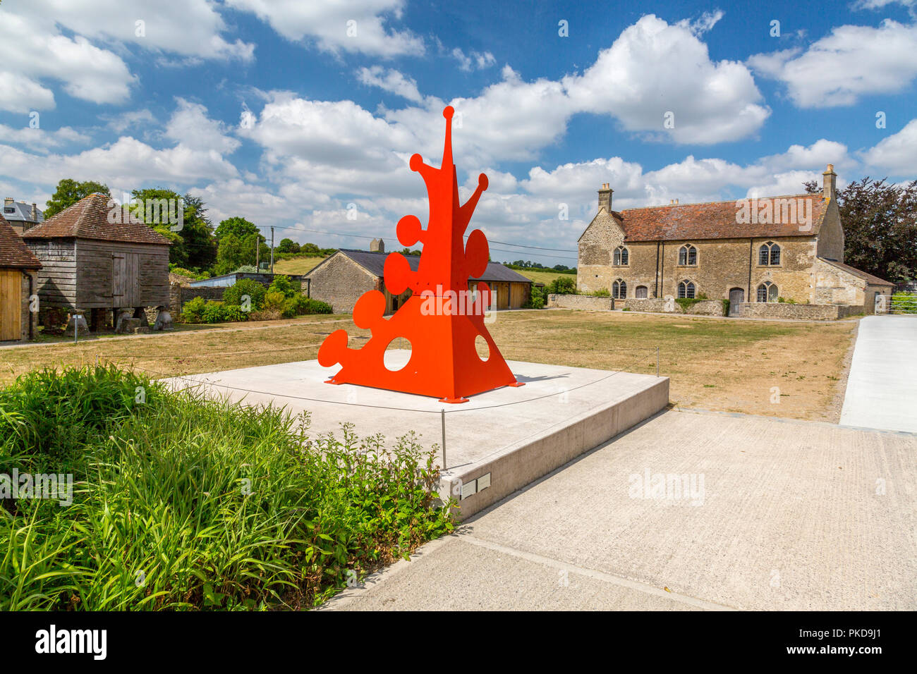 Alexander Calder's vivid Outdoor Mobiles and Stabiles at the Hauser & Wirth Gallery, Durslade Farm, Bruton, Somerset, England, UK Stock Photo