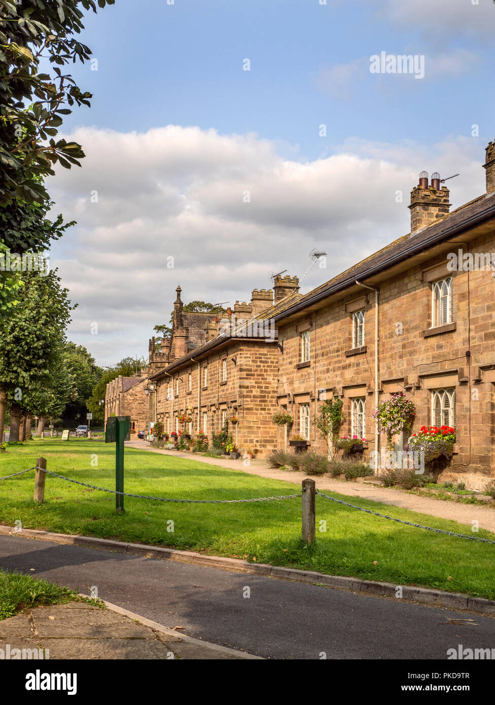 Row Of Cottages In The Vilalge Of Ripley Near Harrogate In North