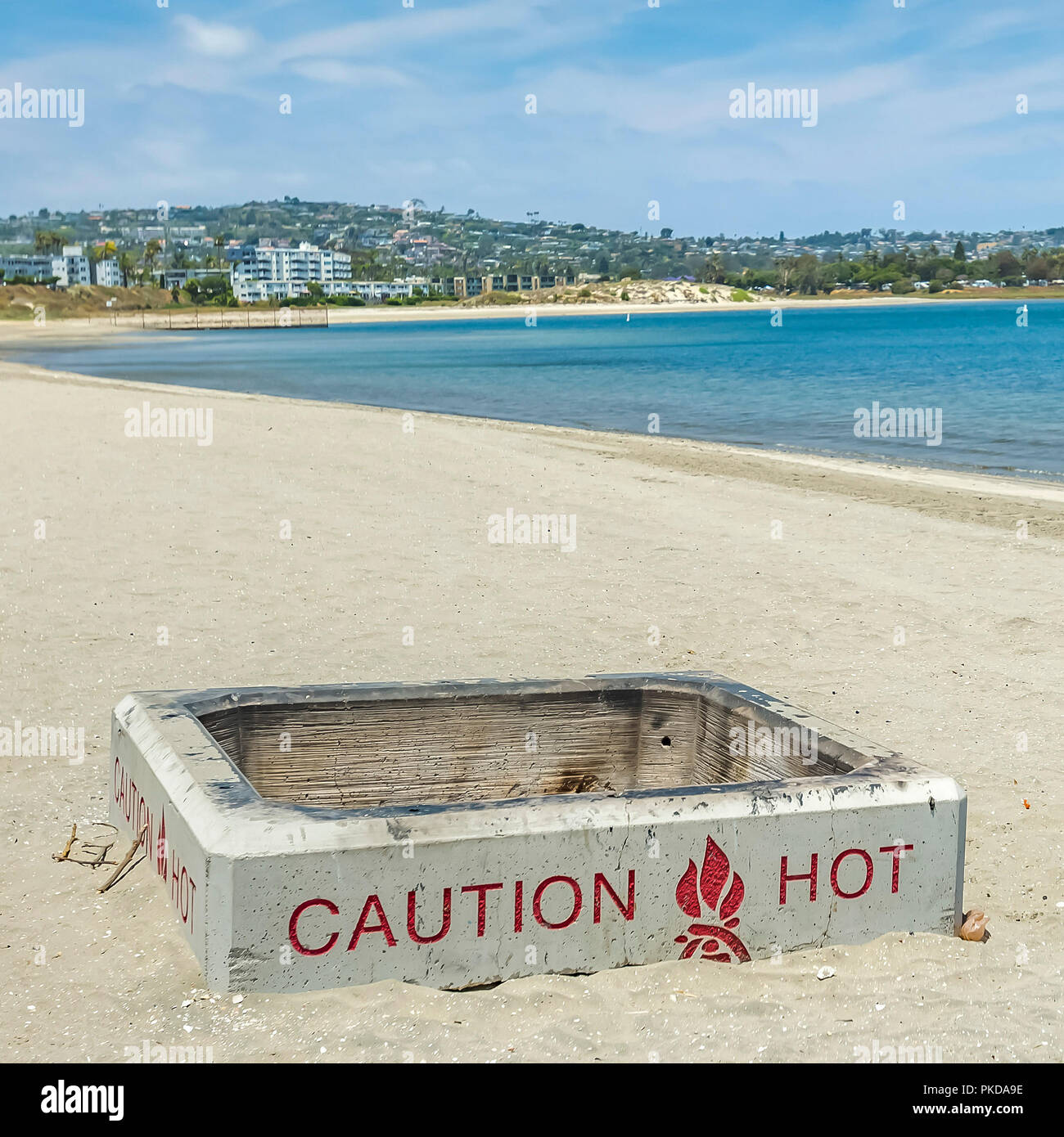 Bonfire Fire Pit On The San Diego Bay In Afternoon Stock Photo