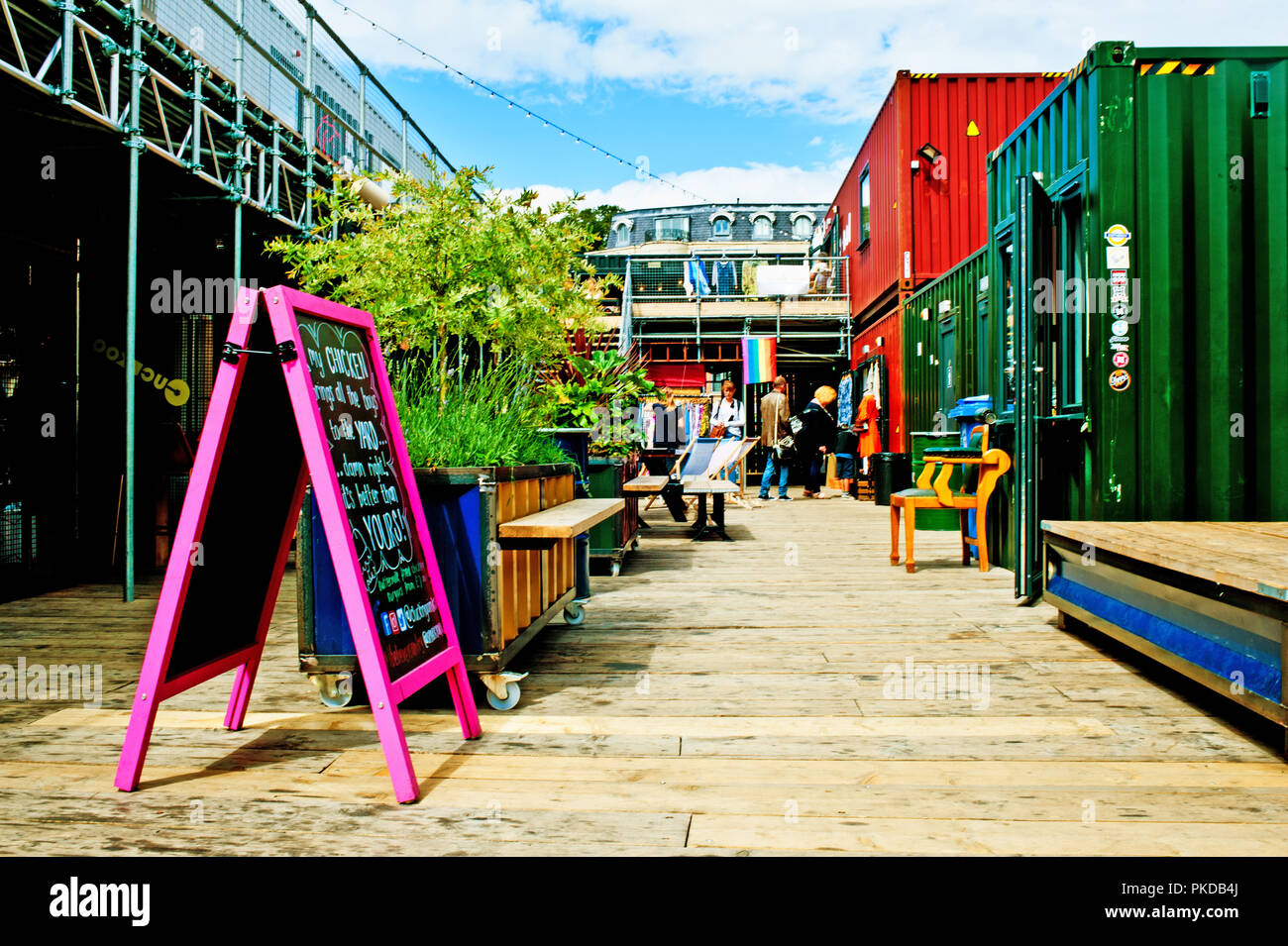 Spark Container shops, Bars, cafes, Piccadilly, York, England Stock