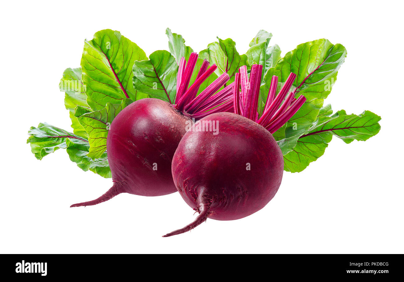 Beet roots and leaves isolated on white background. Package design element  with clipping path Stock Photo - Alamy