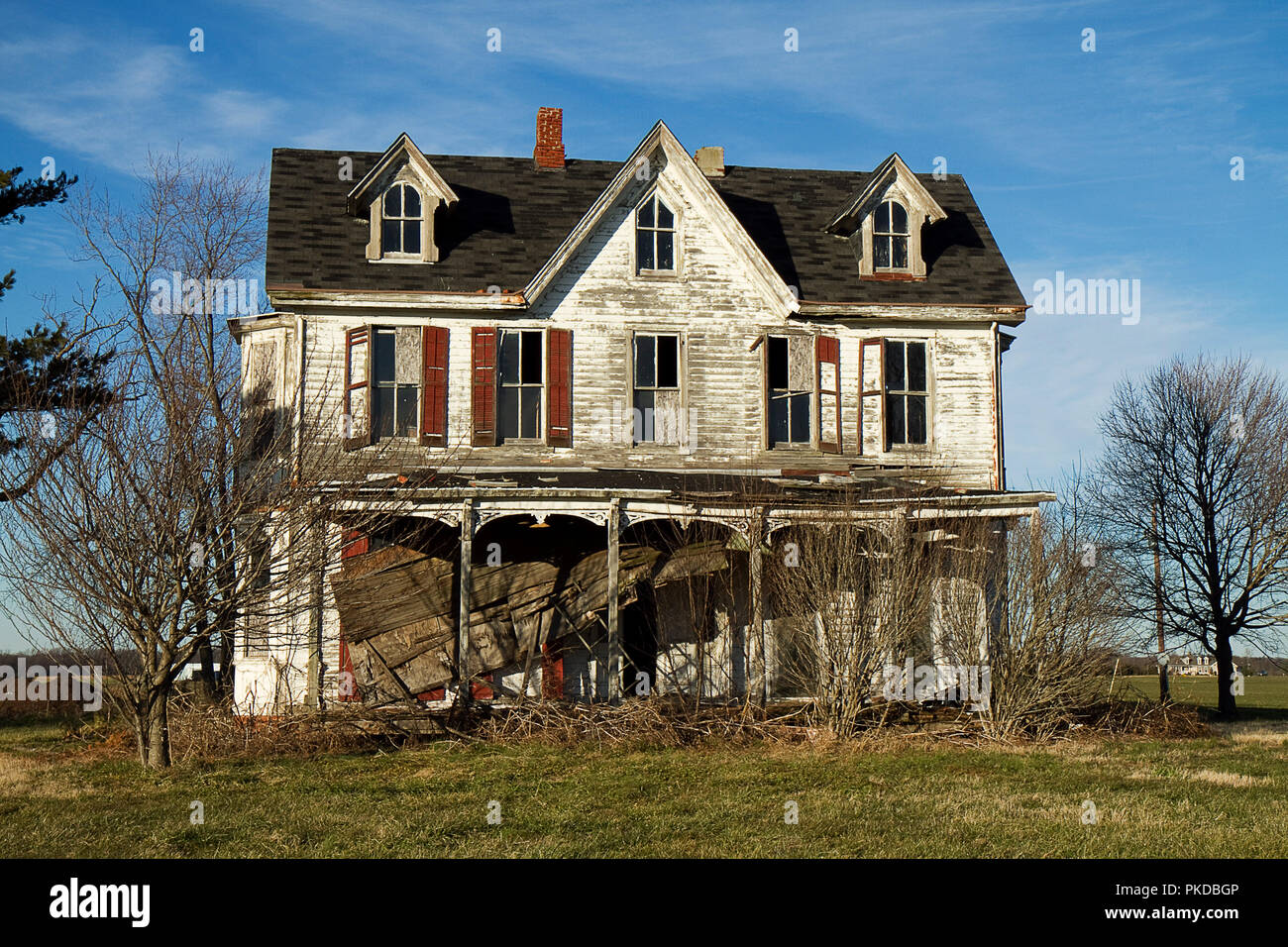 Old and weathered house with broken windows Stock Photo Alamy