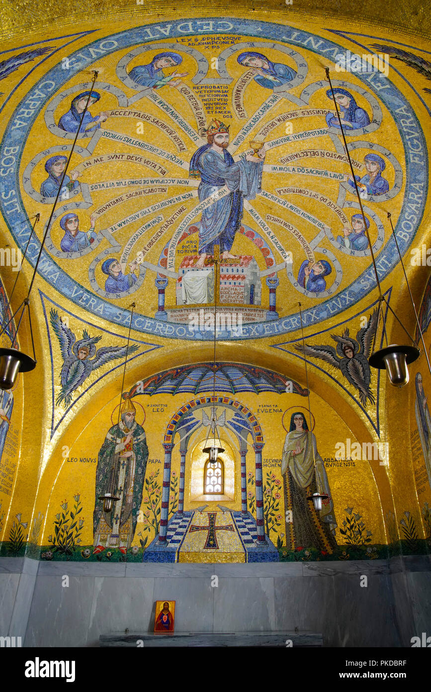 The Chapel Of Tears at Mont Sainte-Odile Abbey in the Vosges Mountains in Alsace in France. Stock Photo