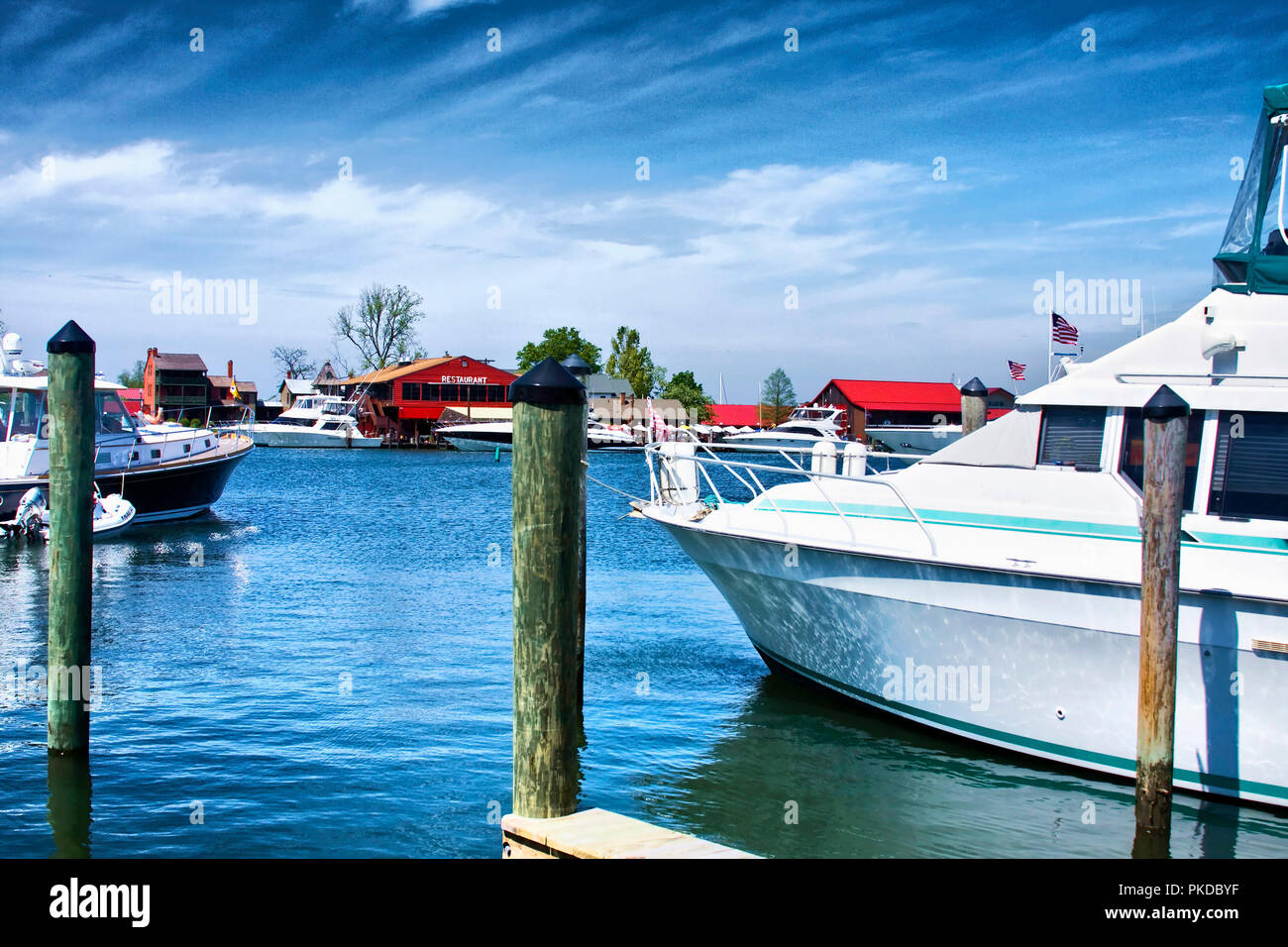 Boats docked at marina in St. Michaels, Maryland Stock Photo Alamy