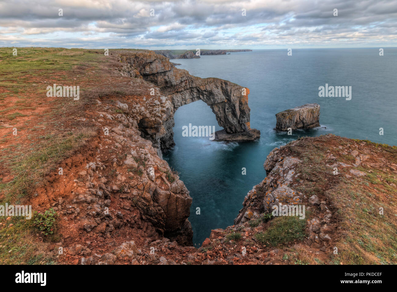 Green Bridge of Wales, Tenby, Pembrokeshire, Wales, UK, Europe Stock Photo