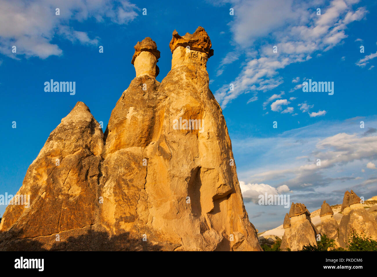 Fairy chimney rock formation in Goreme at sunset, Cappadocia (UNESCO ...