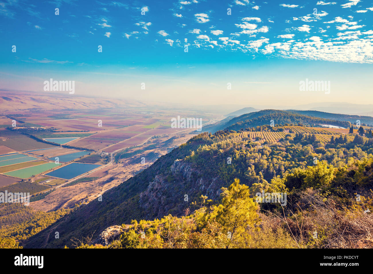 View from mount Menara, Upper Galilee, north Israel Stock Photo