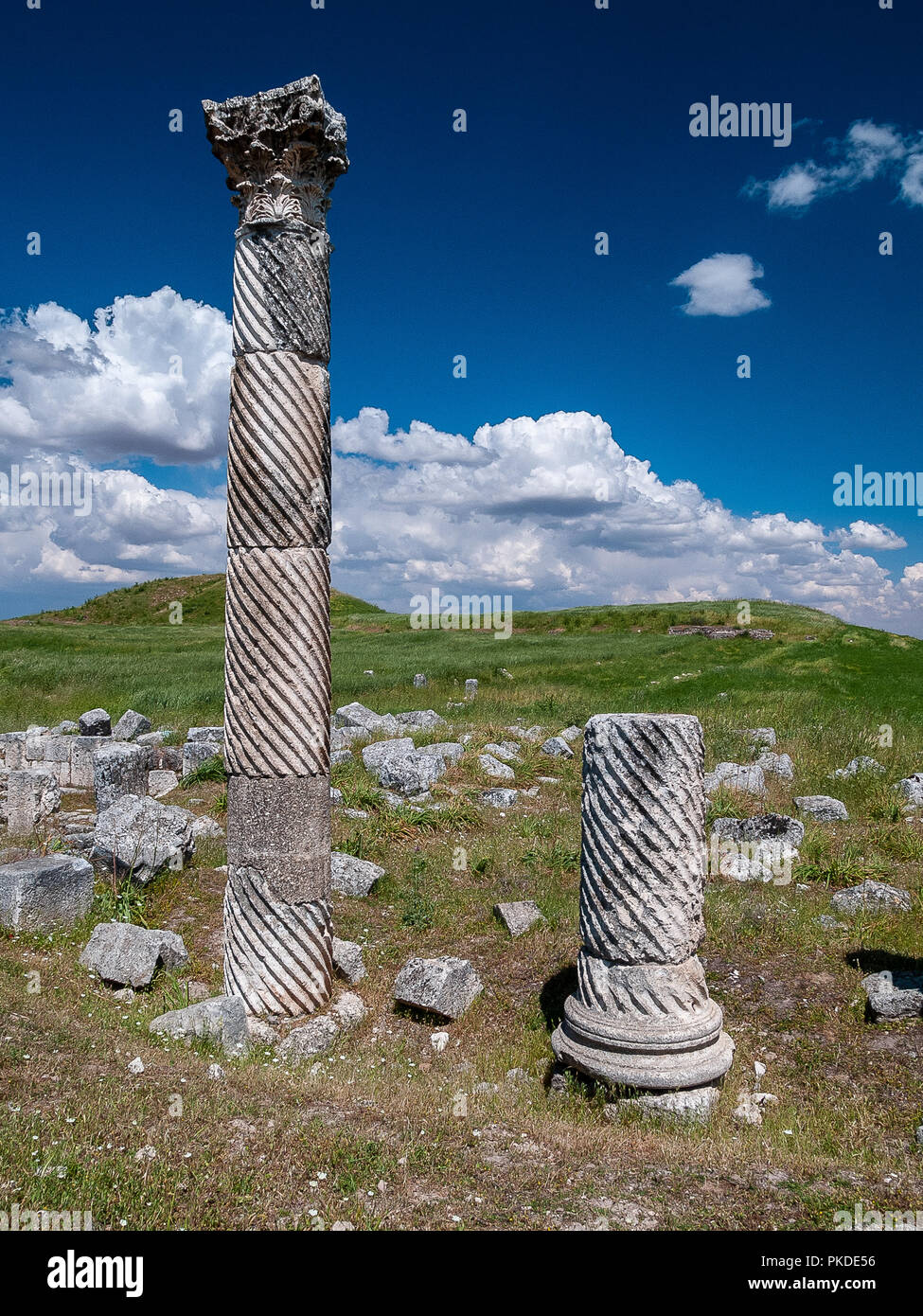 Apamea (also known as Afamia), the ancient Greek and Roman city. The site is located near Qalaat al-Madiq, about 60 km to the northwest of Hama, Syria Stock Photo