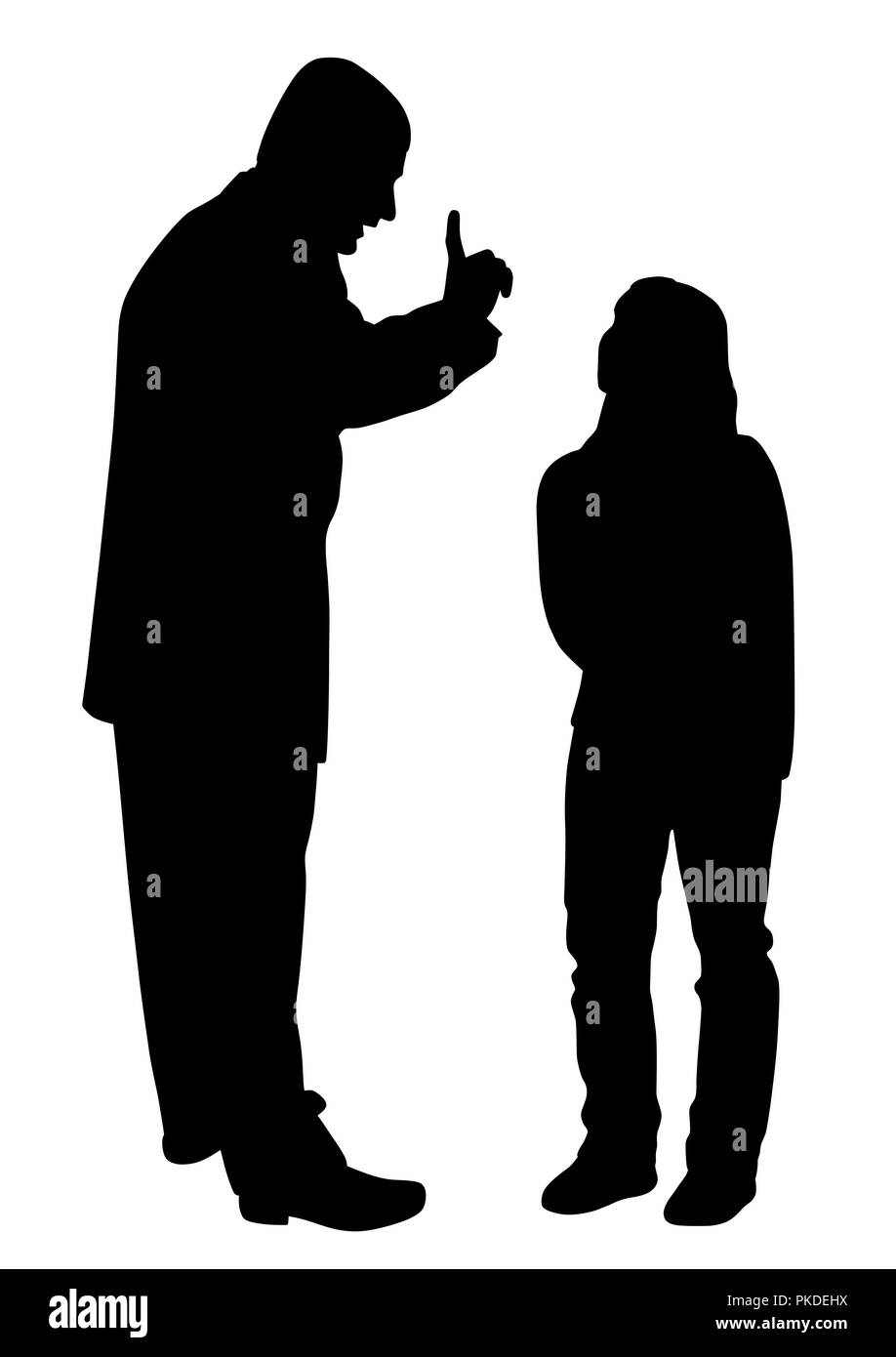 Conflict between father and teenage daughter Stock Vector
