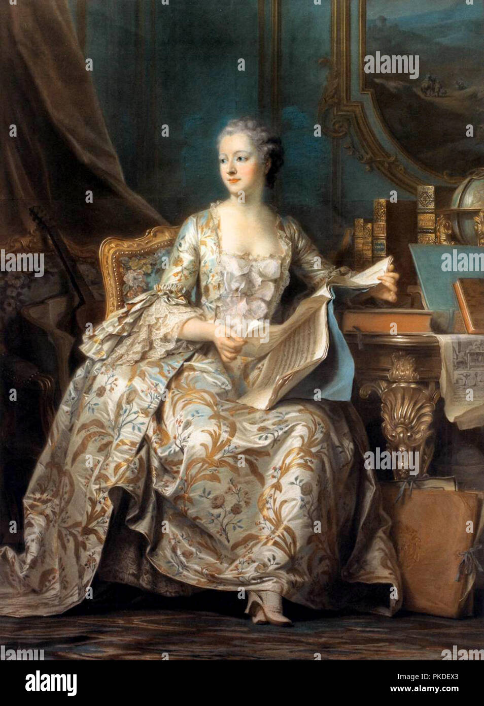 Marquise de Pompadour, Jeanne Antoinette Poisson, Marquise de Pompadour (1721 – 1764), Madame de Pompadour, member of the French court and the official chief mistress of Louis XV from 1745 to 1751, Stock Photo