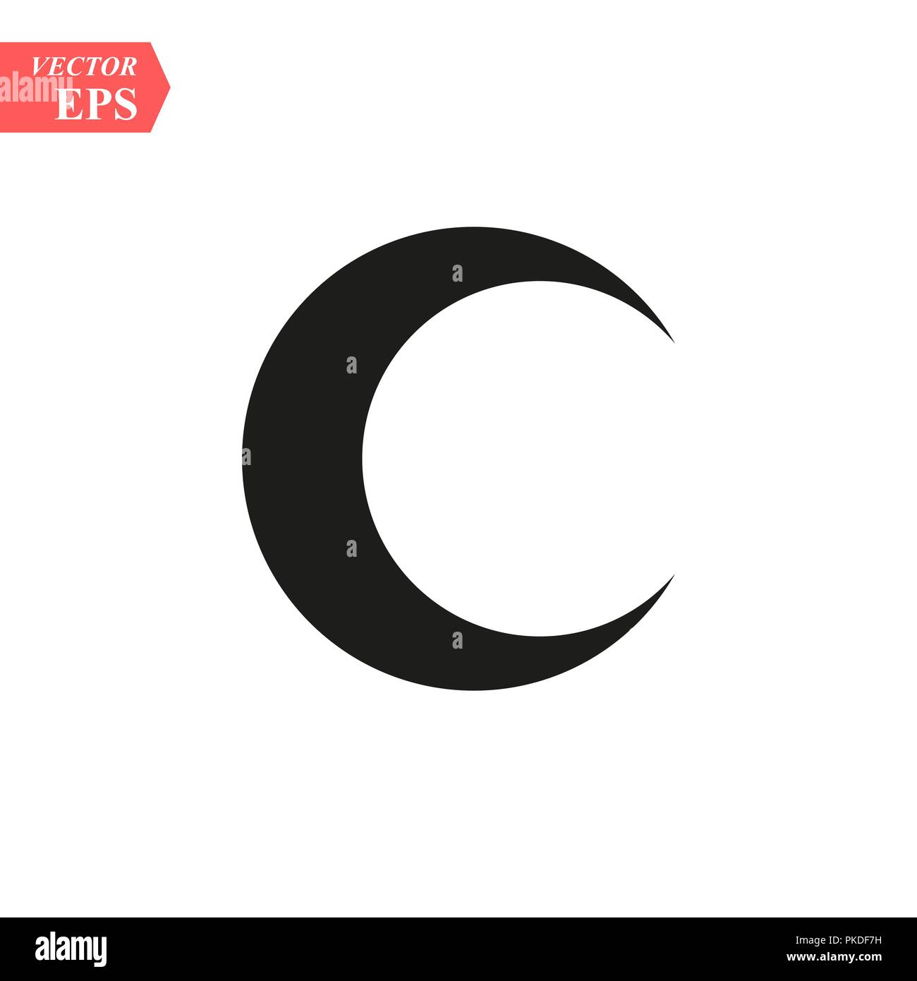 moon-icon-vector-black-night-symbol-trendy-flat-ui-sign-design
