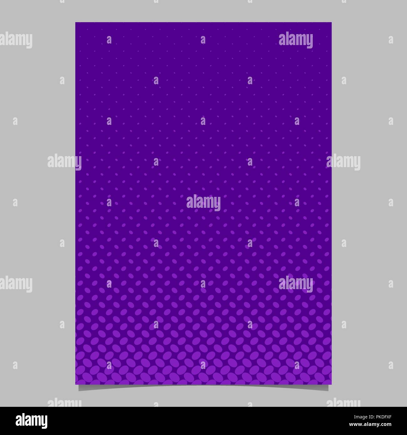 Purple halftone ellipse pattern page template design - vector brochure background illustration Stock Vector