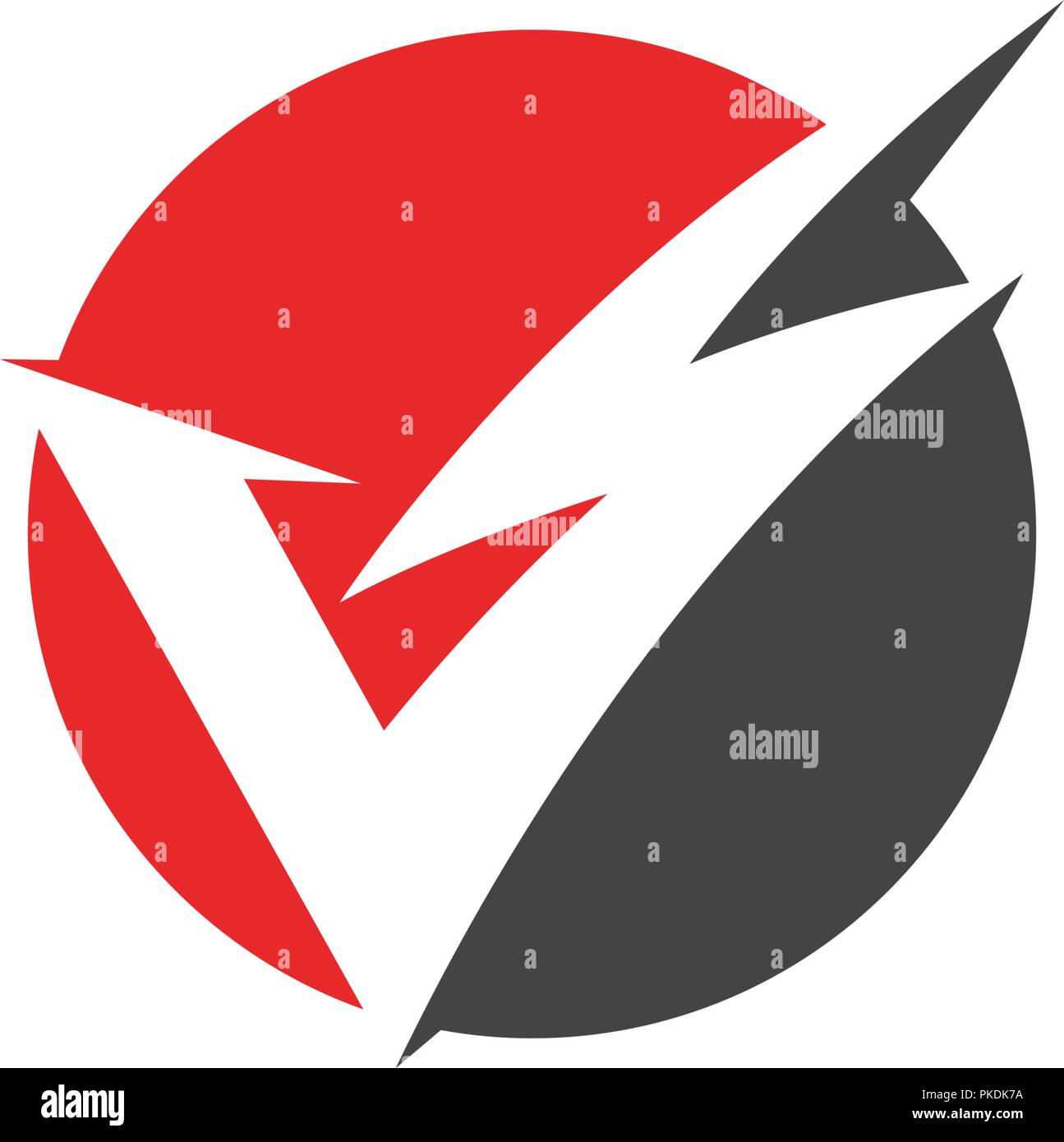 V Letter Lightning Logo Template vector icon illustration design Stock ...