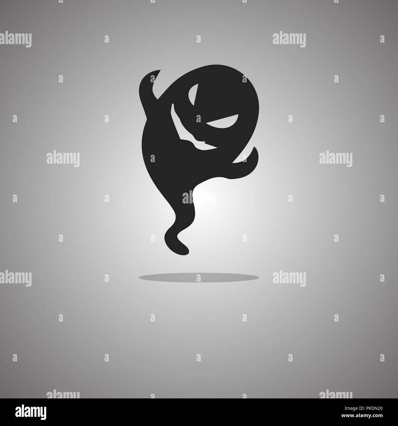 Ghost silhouette. Vector illustration. Isolated white background. Stock Vector