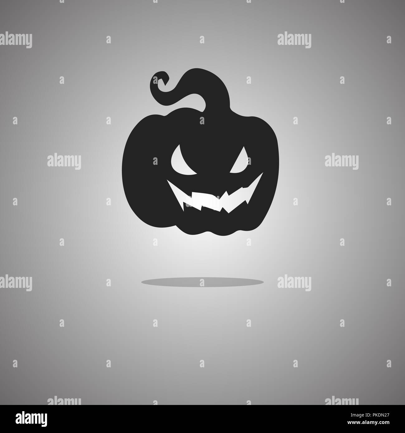 Gourd Halloween. Vector illustration. Gray background with gradient. Stock Vector
