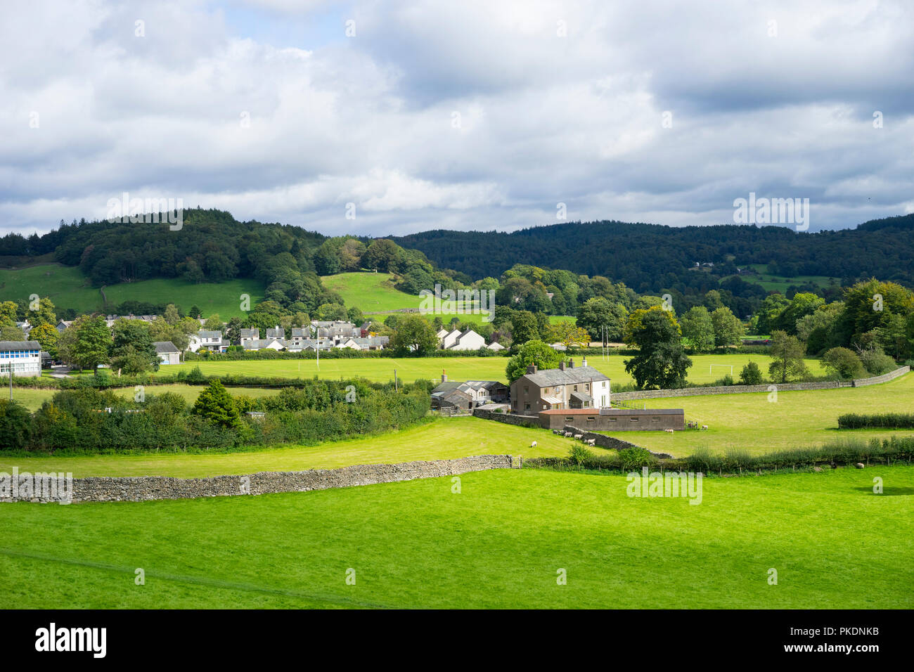 Typical Lake District landscape around the village of Coniston, West Cumbria, England, UK. Stock Photo