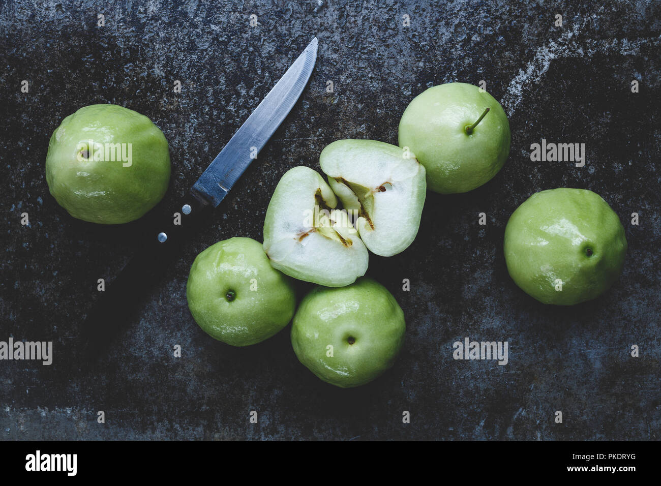 Fresh green mountaint apple fruits Stock Photo