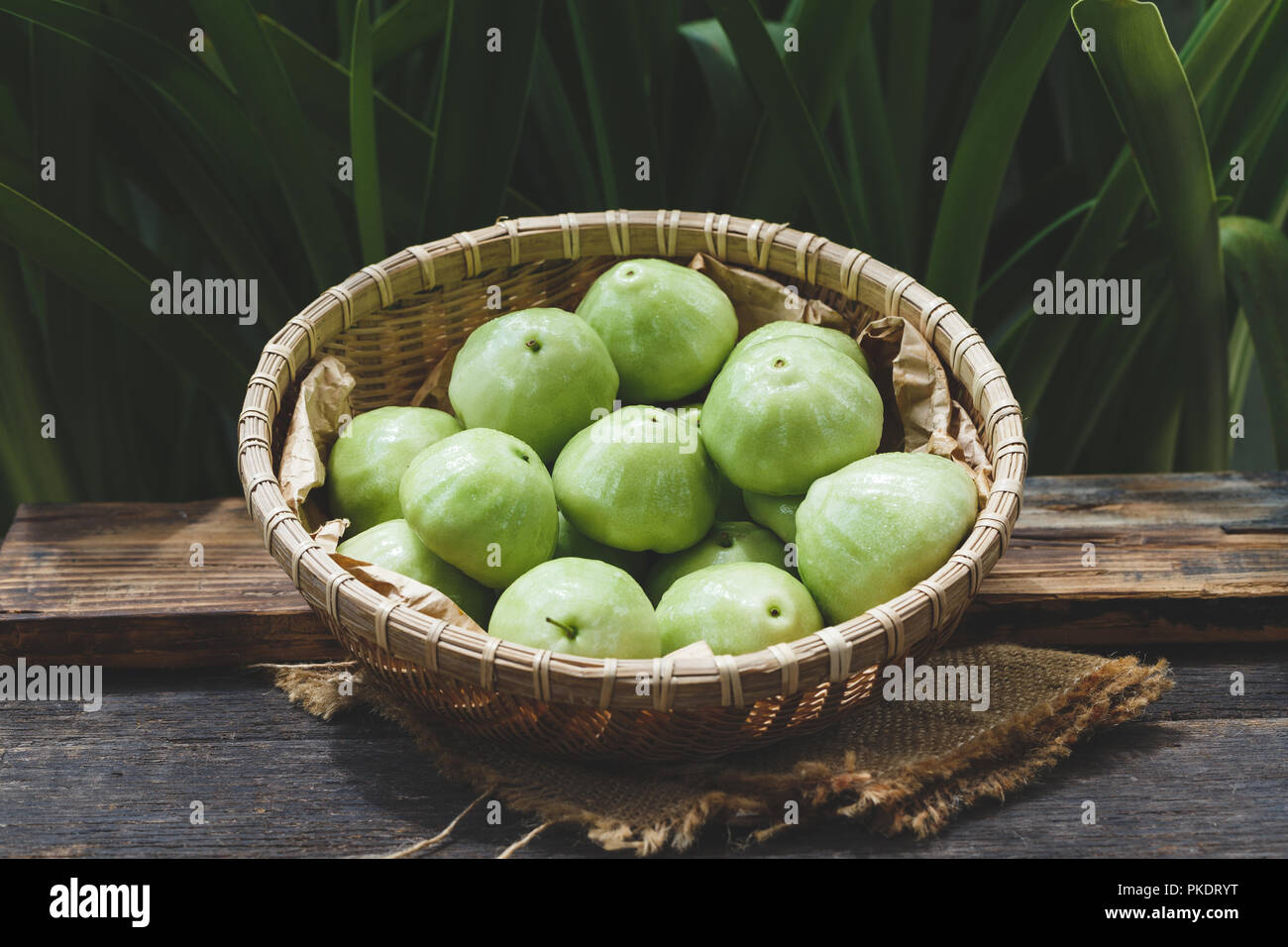 Fresh green mountaint apple fruits Stock Photo