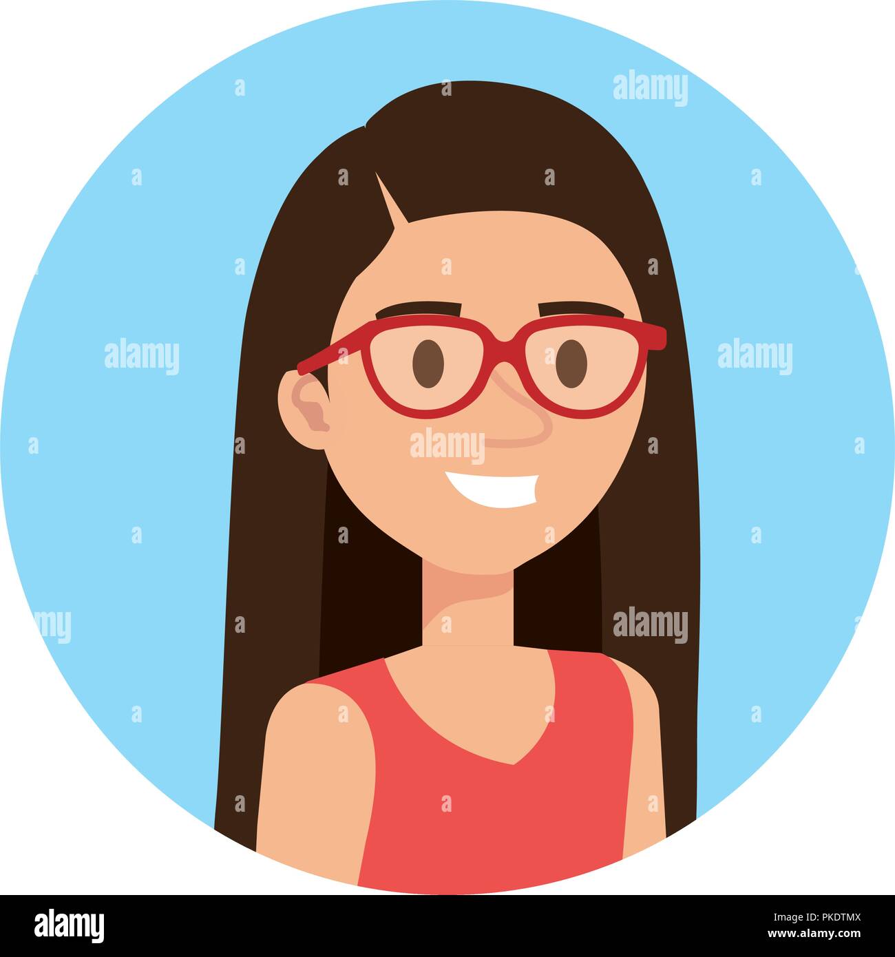 beautiful and young woman with glasses Stock Vector Image & Art - Alamy