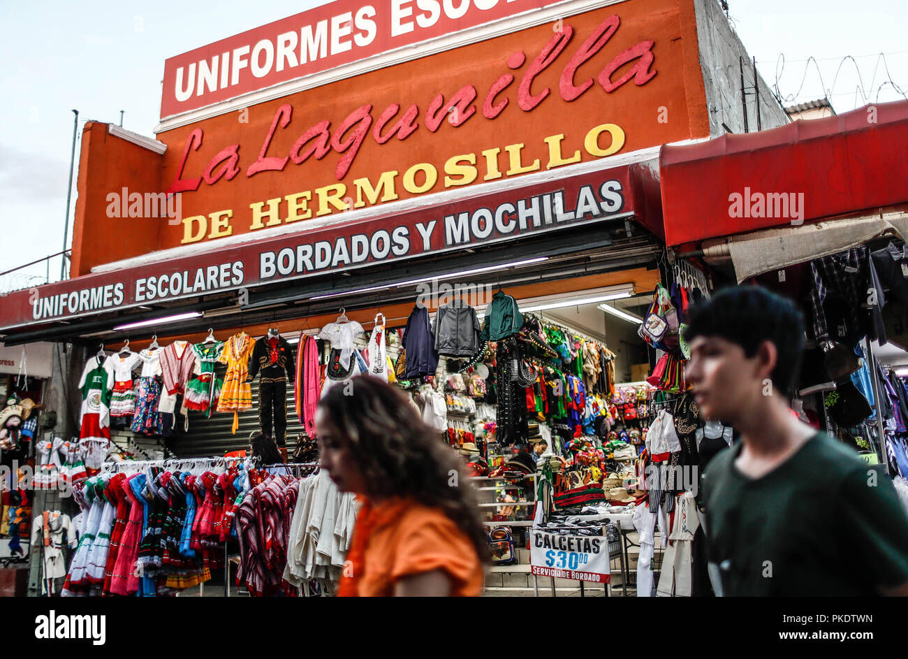 sale of costumes of adelita and charro hats very popular this September 16  for the cry of independence. Viva Mexico. National holidays, Mexican  revolution, independence of Mexico Daily life in the historic