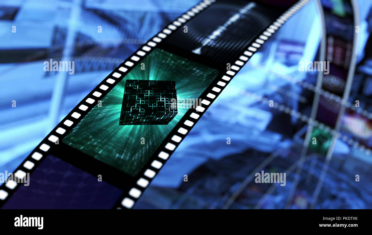 Film strip with space sci fi Stock Photo