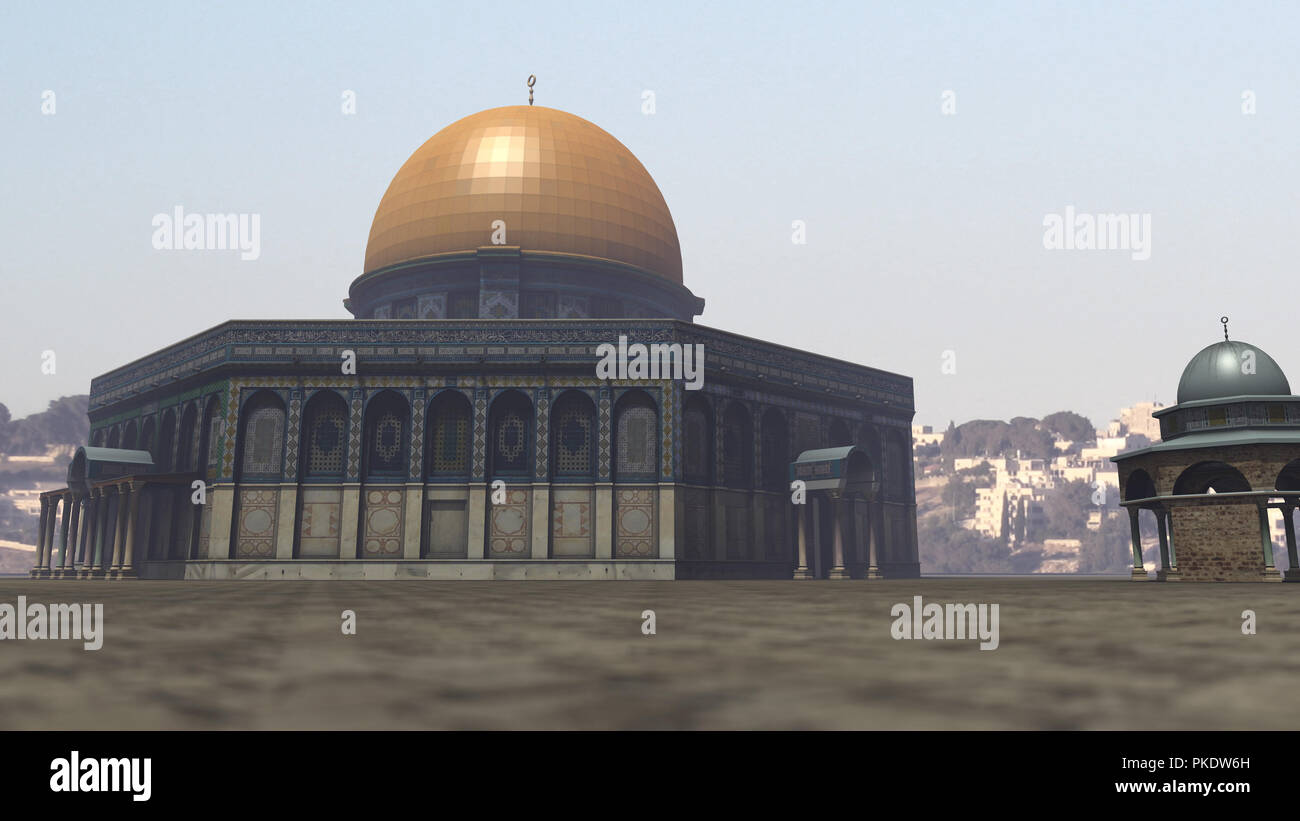 Famous Dome of the Rock in Jerusalem Stock Photo