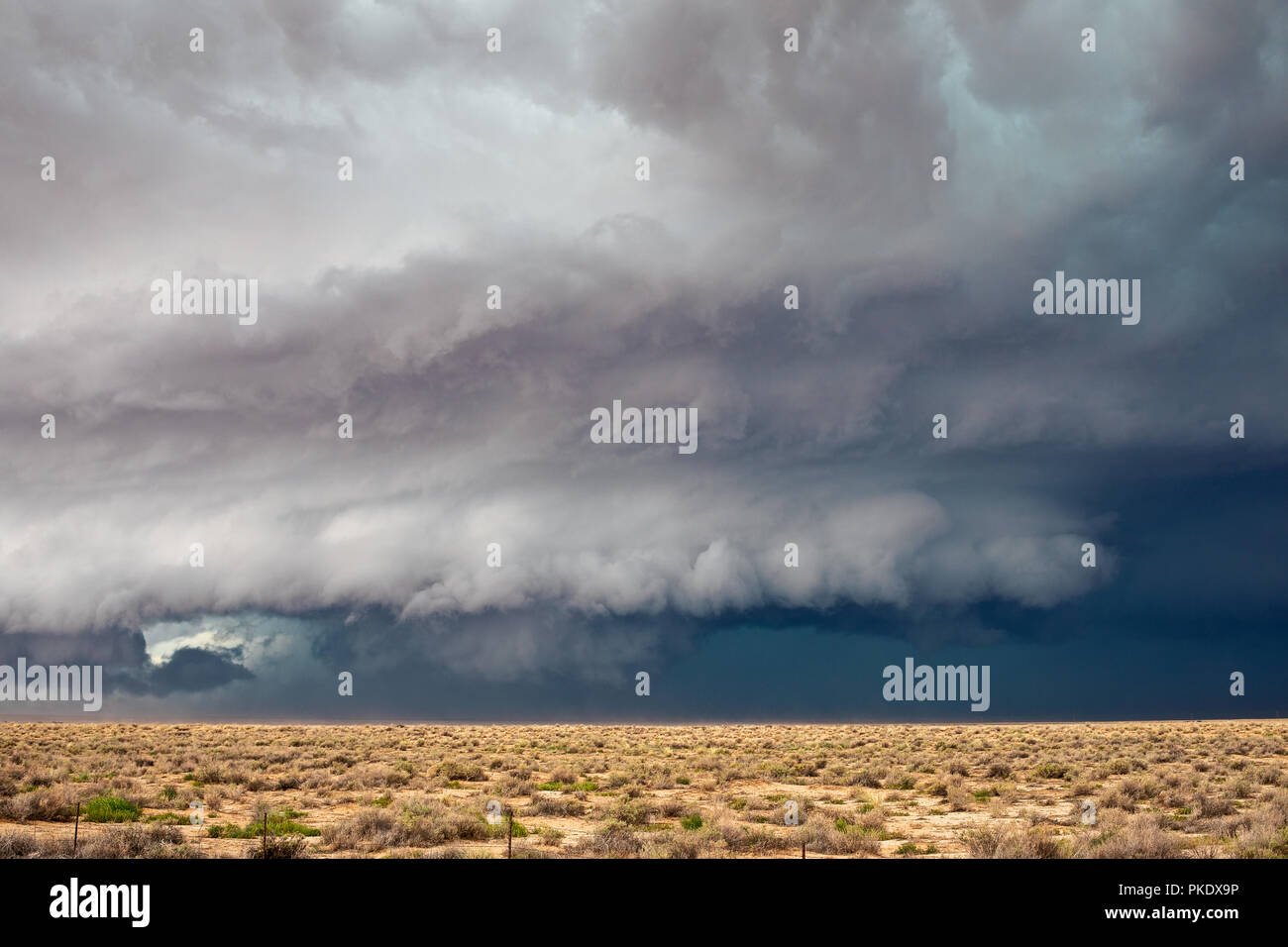 Supercell thunderstorm with wall cloud near Leupp, Arizona Stock Photo