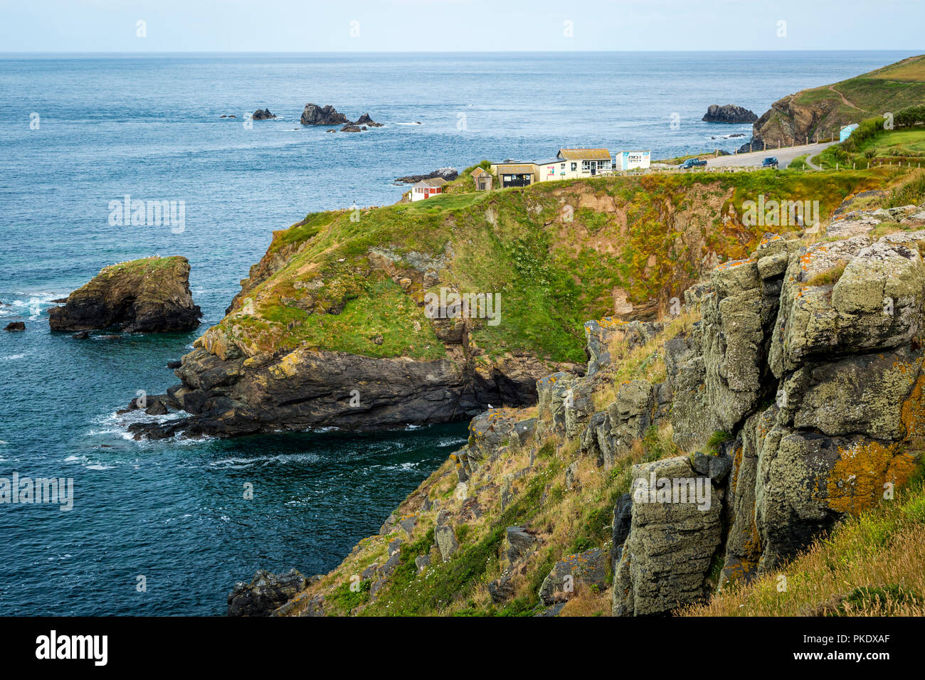 Lizard Point (the most southerly point in mainland Britain), Helston, Cornwall, England Stock Photo