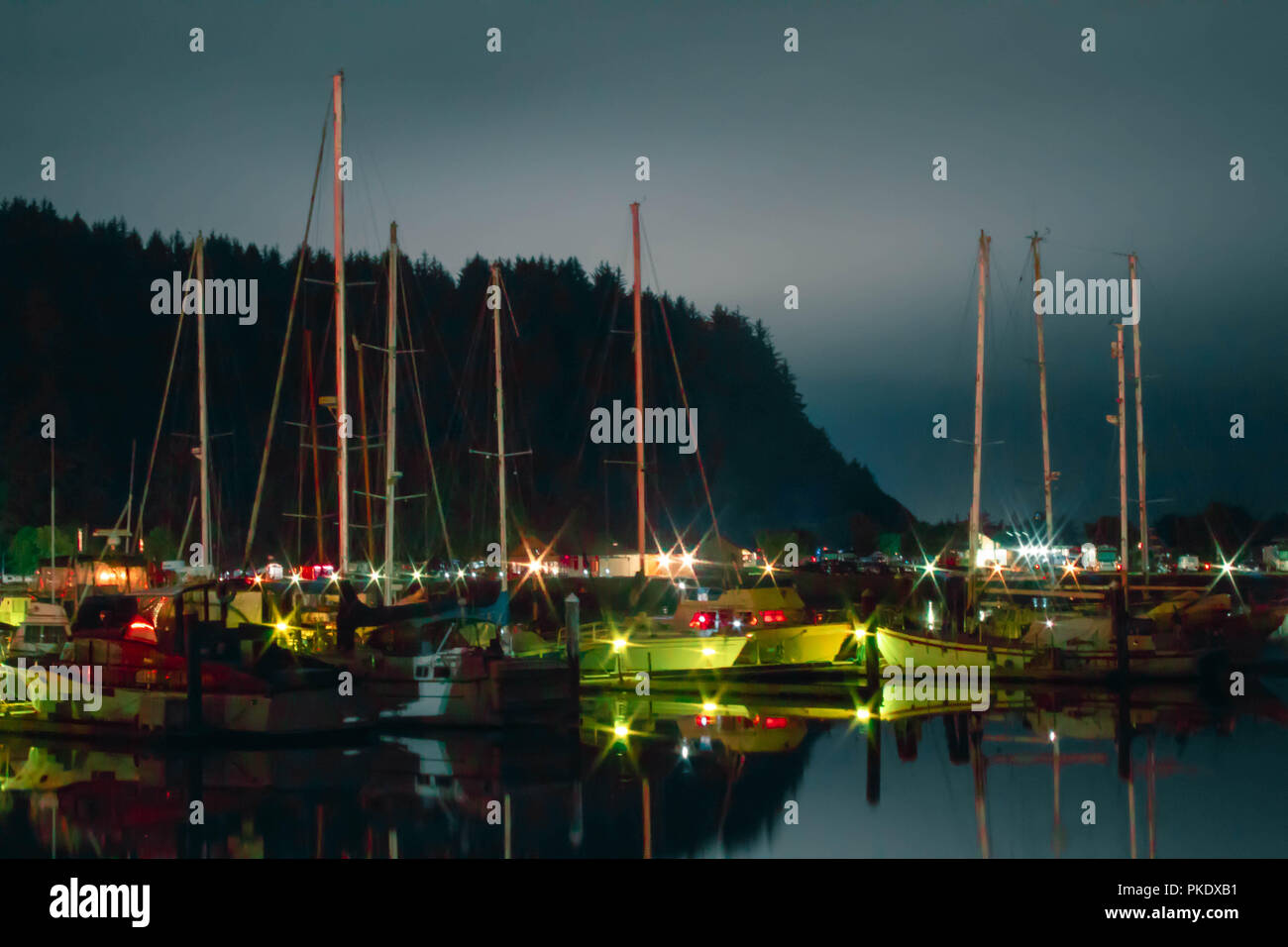 Winchester bay Oregon Marina Stock Photo Alamy