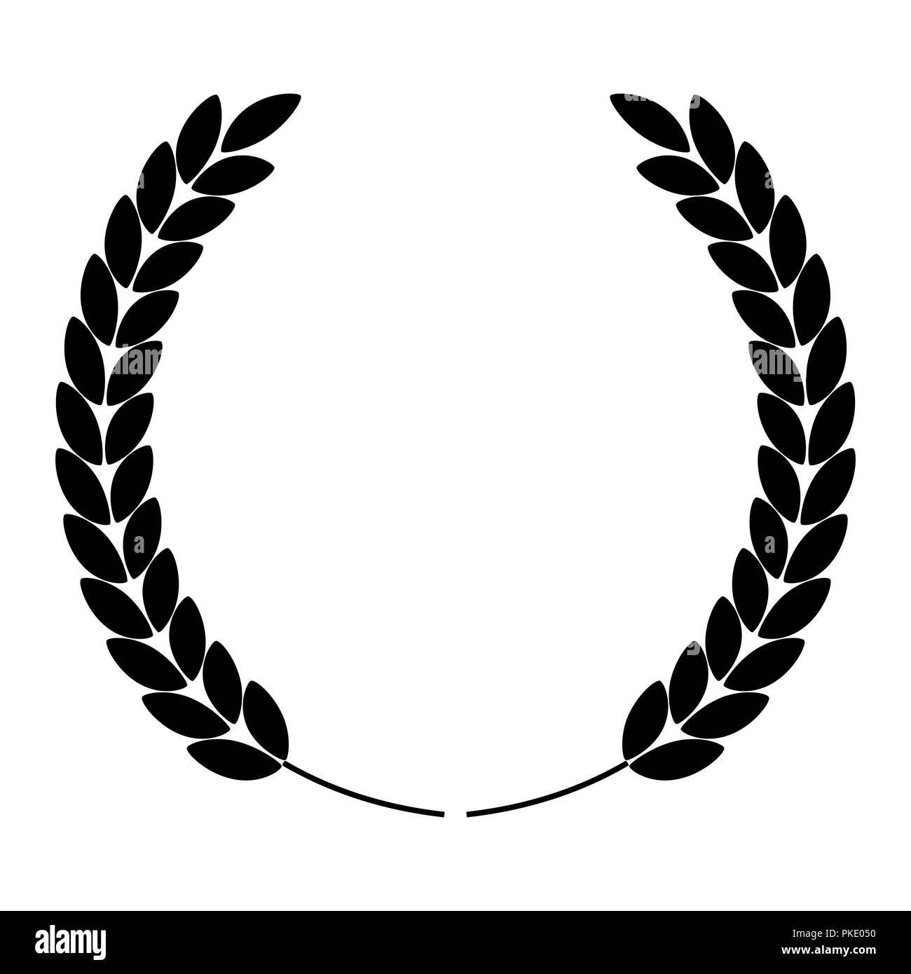 laurel wreath silhouette icon. Vector Illustration Stock Vector Image ...