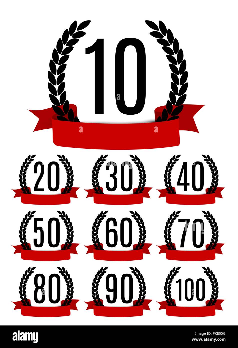 Set of Anniversary emblems template design background. Vector Illustration Stock Vector