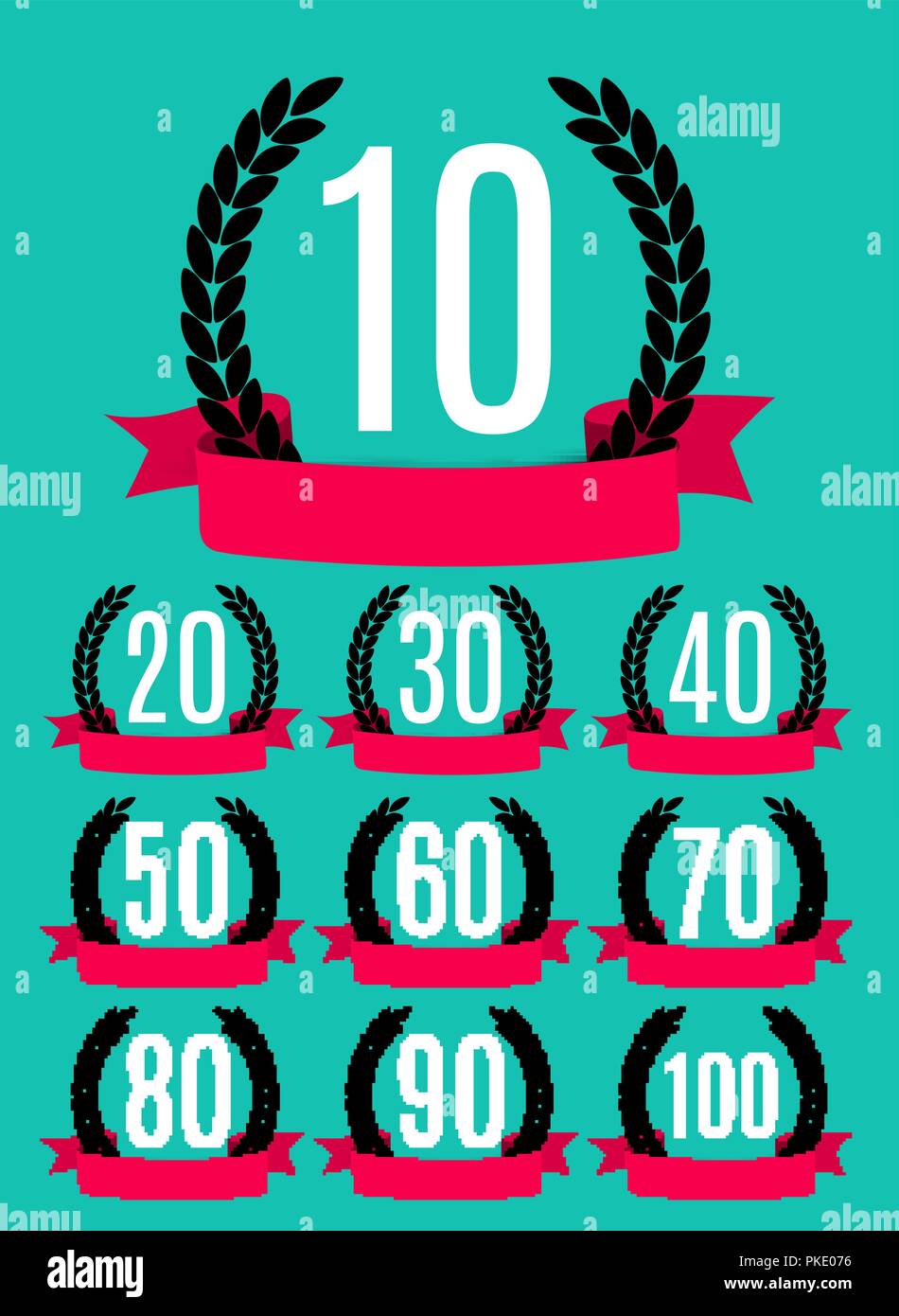 Set of Anniversary emblems template design background. Vector Illustration Stock Vector