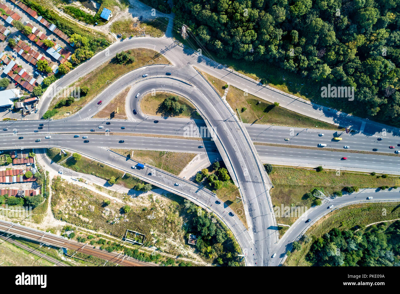Trumpet traffic interchange in Kiev, Ukraine Stock Photo - Alamy