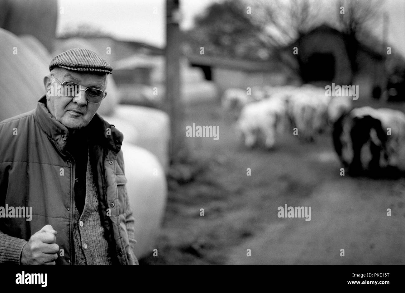 a farmer in Rossart, near Bertrix (Belgium, 12/11/2005) Stock Photo