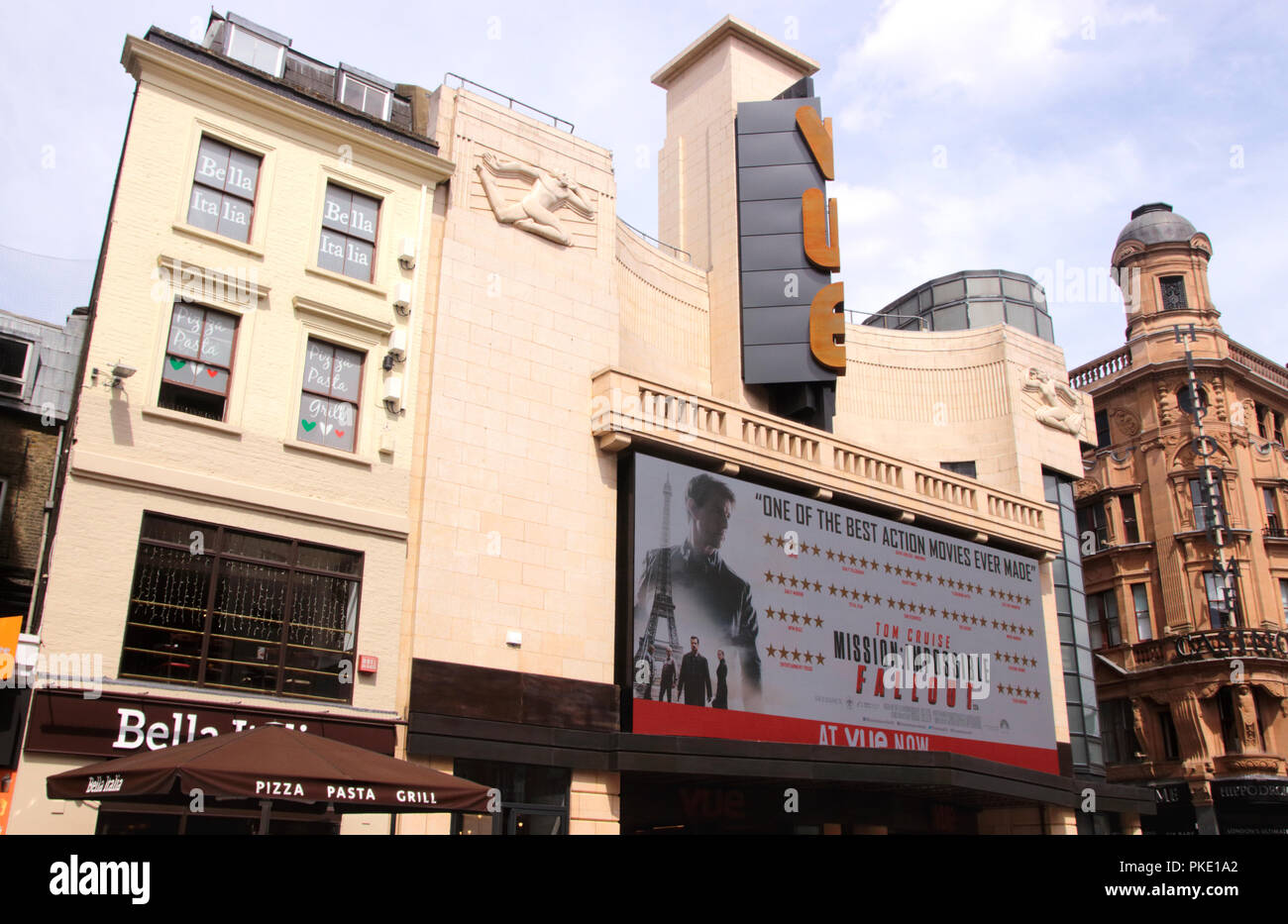 Vue Cinema Leicester Square London August 2018 Stock Photo