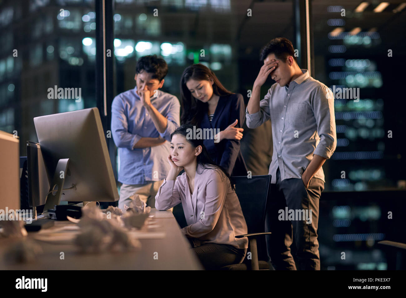 business-team-to-work-overtime-at-the-office-stock-photo-alamy