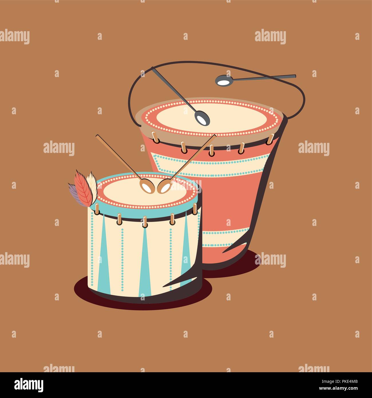 Drums Instrument Over Orange Background Vector Illustration Stock Vector Image And Art Alamy 