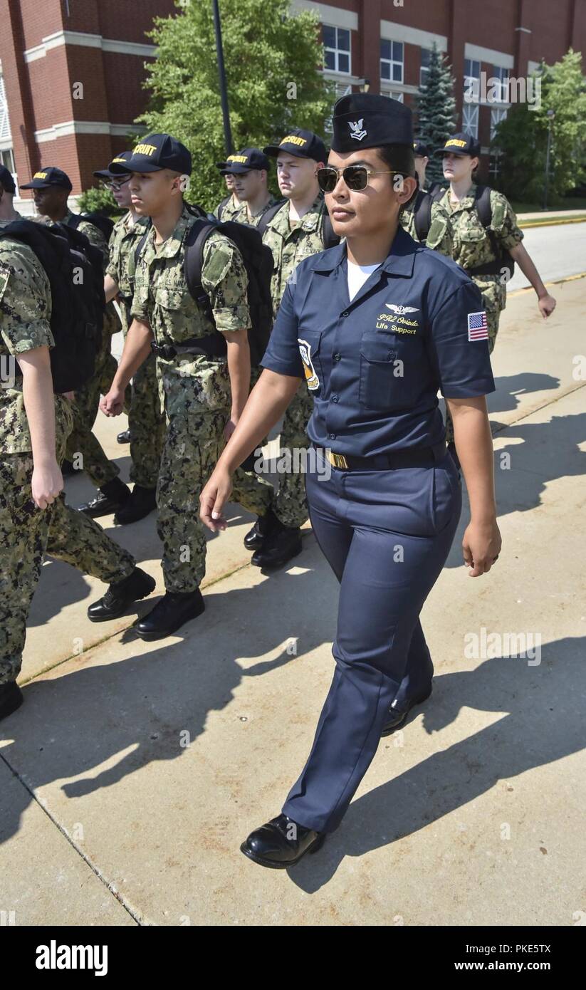 Navy recruits from recruit training command rtc at great lakes hi-res ...