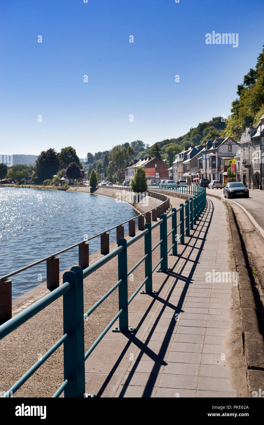 The Chaussée de Dinant road along the Meuse river during the Summer in Wepion (Belgium, 05/09/2013) Stock Photo