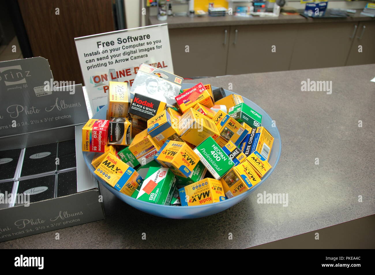 Film, with silver and chemical based for sale for use in 35mm cameras Stock Photo