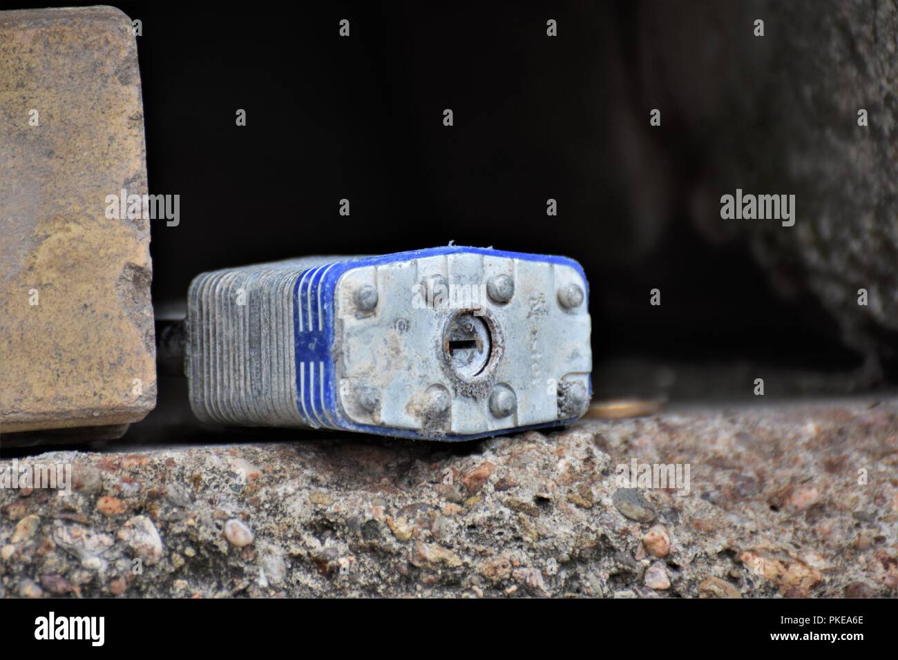 Paddle lock sitting on ledge Stock Photo Alamy