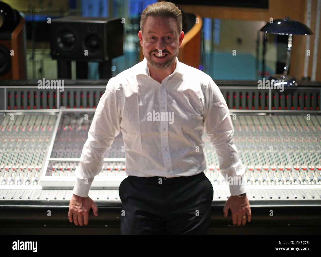 Embargoed to 0001 Thursday September 13 Robert Willis, the eldest son of Cilla Black, at Studio Three of Abbey Road Studios, London, ahead of the release of a new album featuring Cilla Black&Otilde;s biggest hits with newly recorded arrangements from the Royal Liverpool Philharmonic Orchestra, plus new duets from Sir Cliff Richard, Sheridan Smith and Rebecca Ferguson. Stock Photo