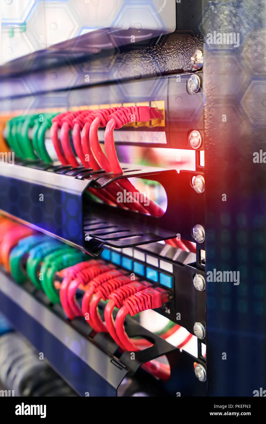 cables and network switching hub system communication Stock