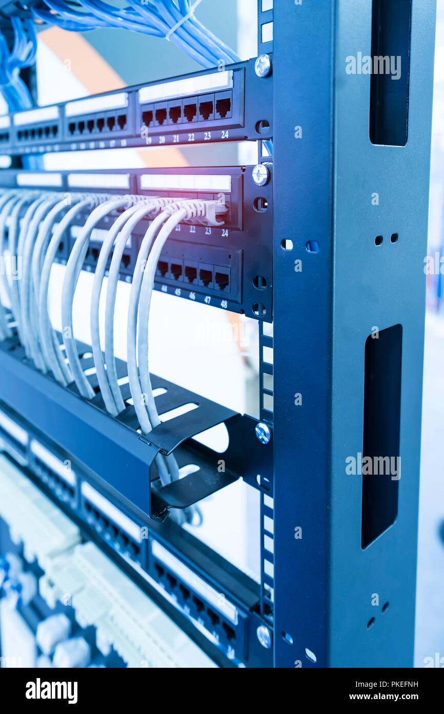 cables and network switching hub system communication Stock