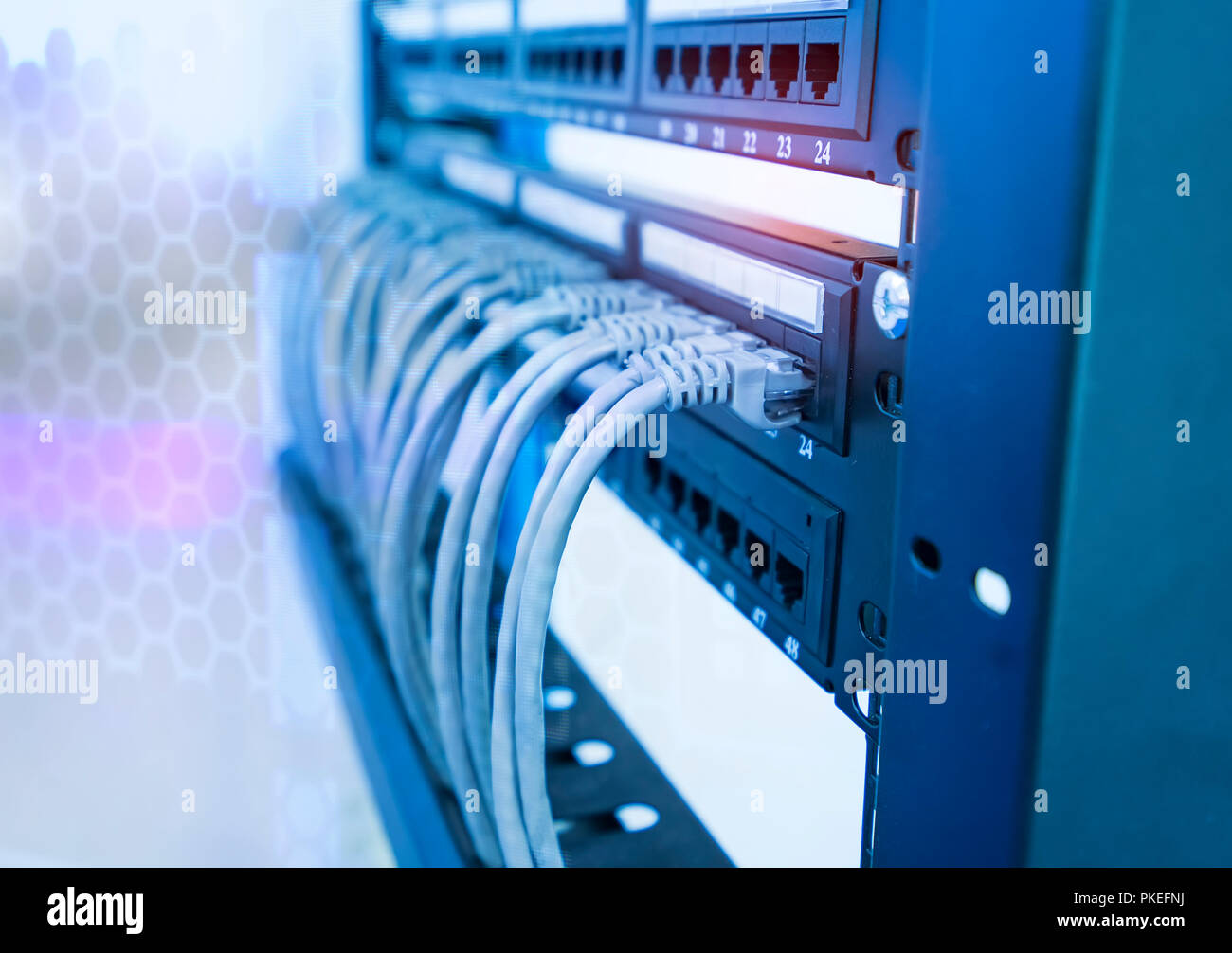 cables and network switching hub system communication Stock