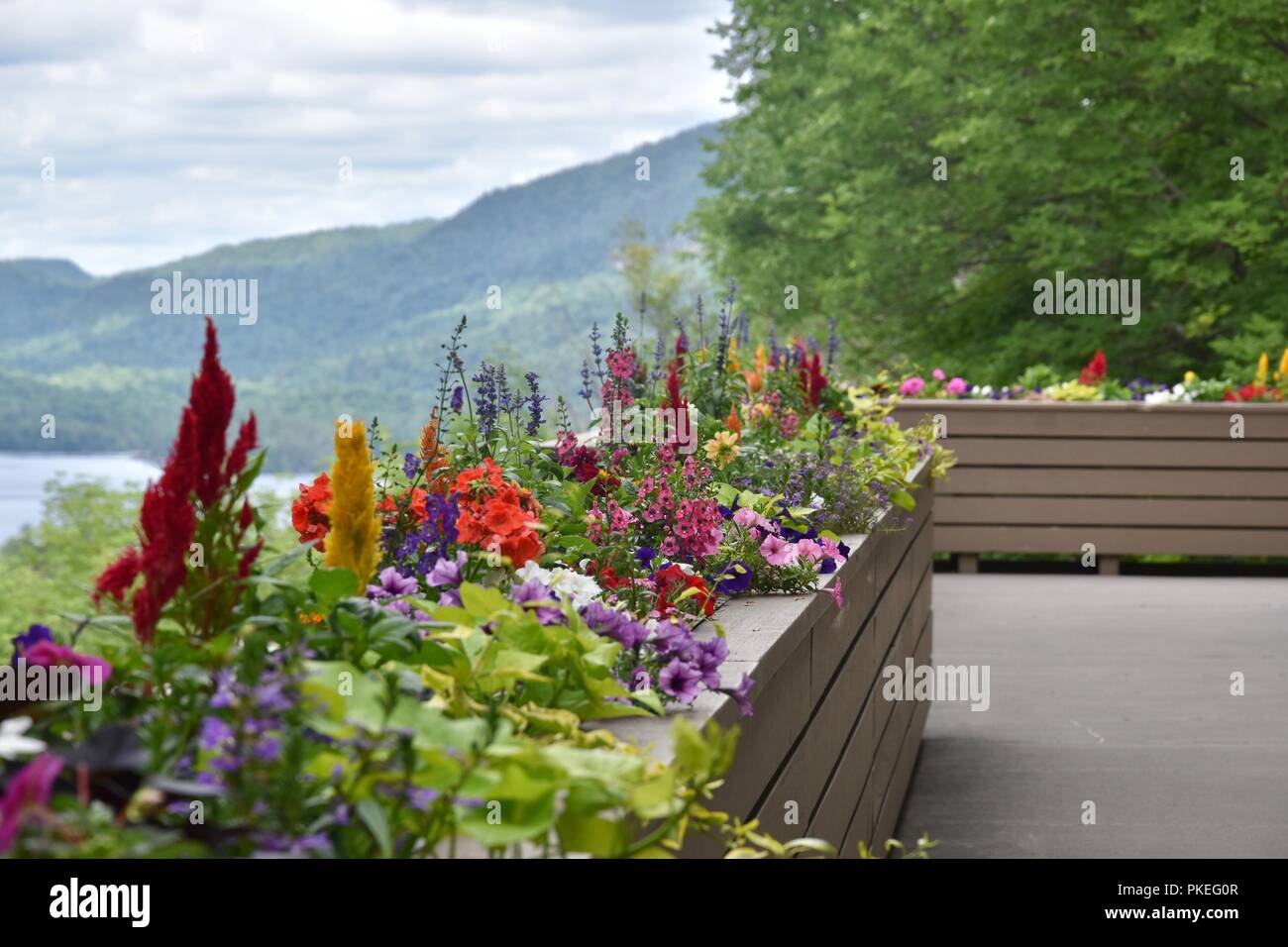 The view of Blue Mountain Lake seen from the Adirondack Museum in the